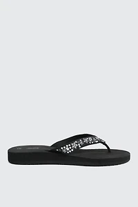 Jelly Flip-Flops with Beaded Strap