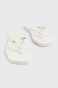 Flower Embellished Flip Flops