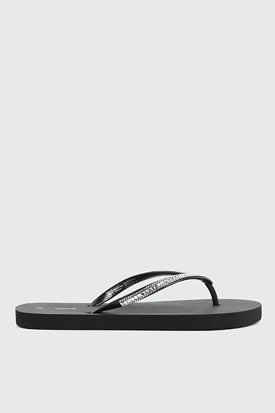 Rhinestone Straps Flip Flops