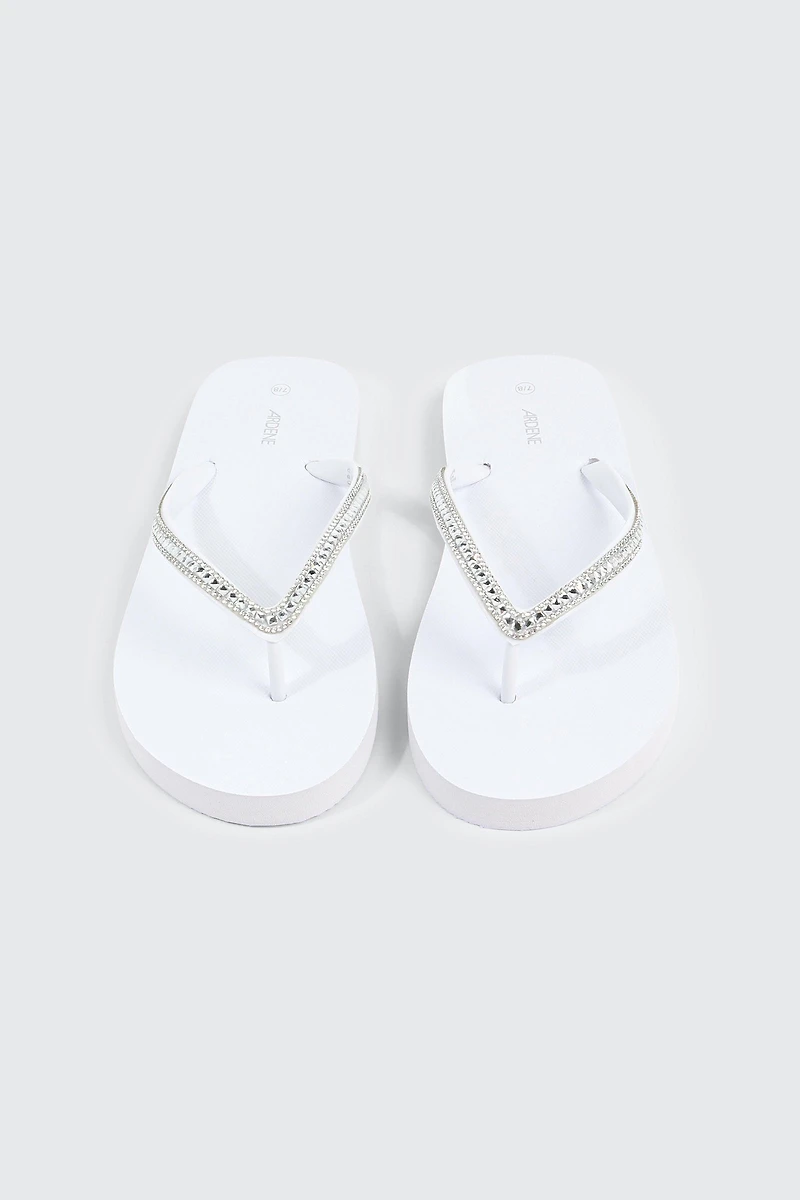 Rhinestone Straps Flip Flops
