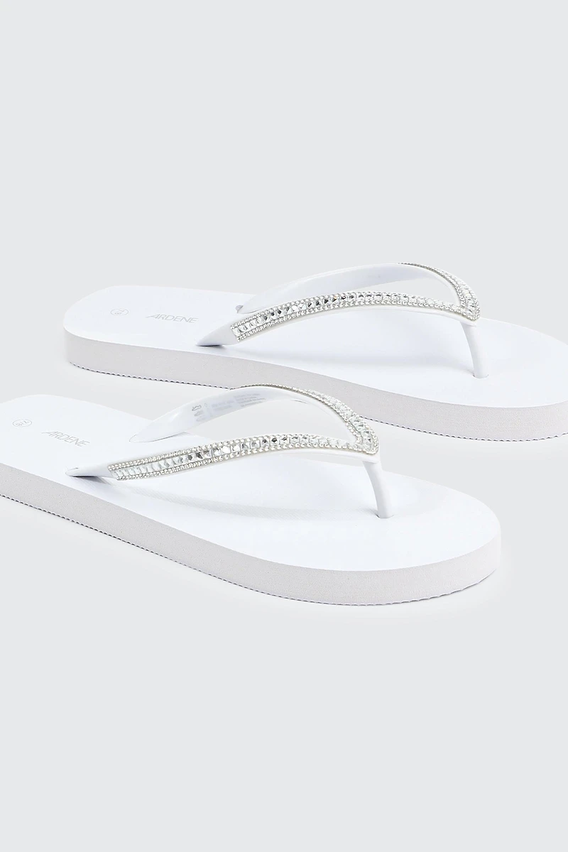 Rhinestone Straps Flip Flops