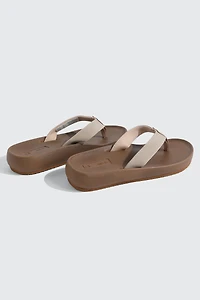 Faux Leather Flat Sandals