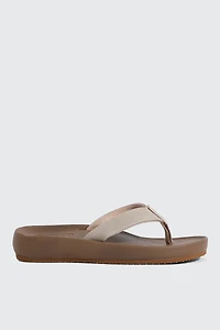 Faux Leather Flat Sandals