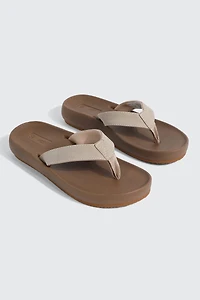 Faux Leather Flat Sandals