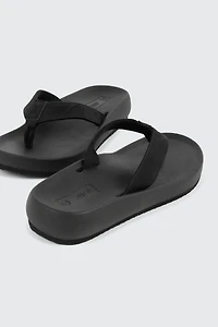 Faux Leather Flat Sandals