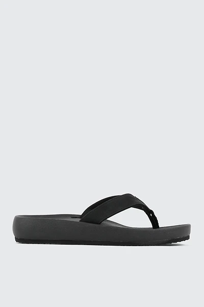 Faux Leather Flat Sandals