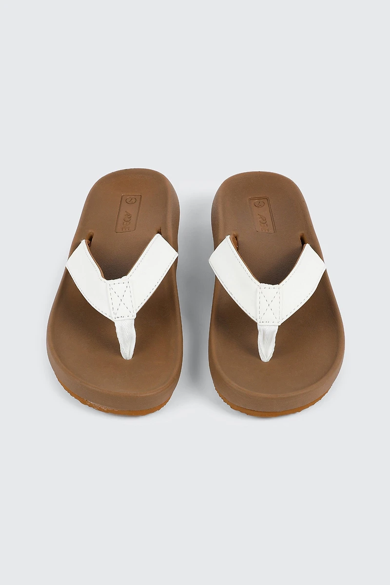 Faux Leather Flat Sandals