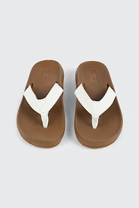 Faux Leather Flat Sandals