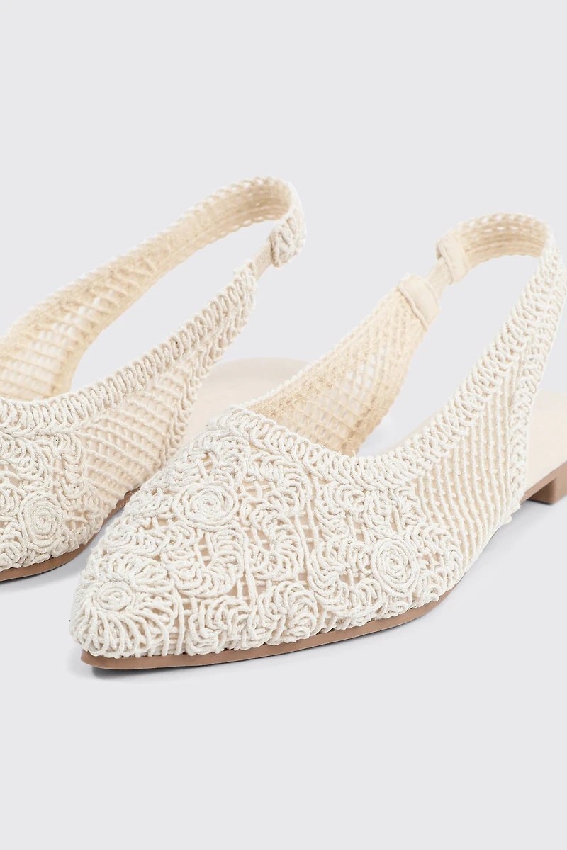 Crochet Slingback Flats