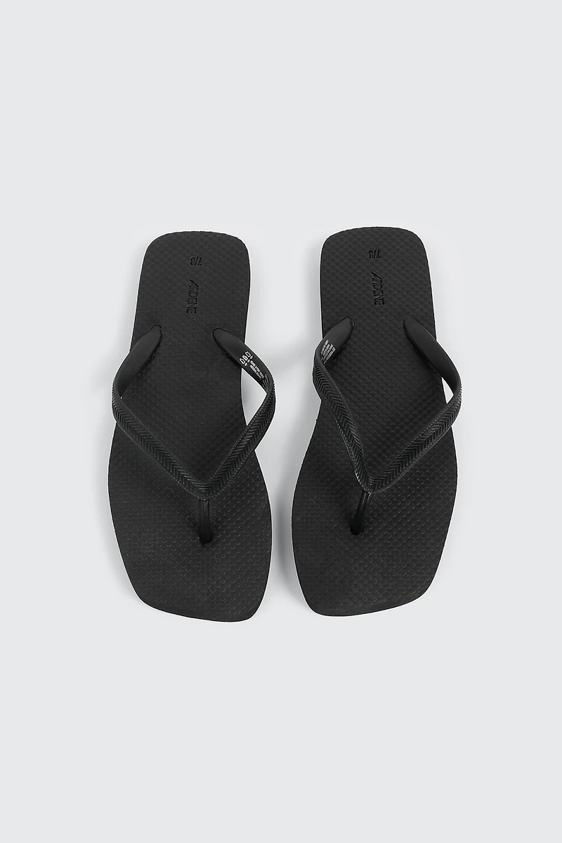 Minimal Square Toe Flip Flops