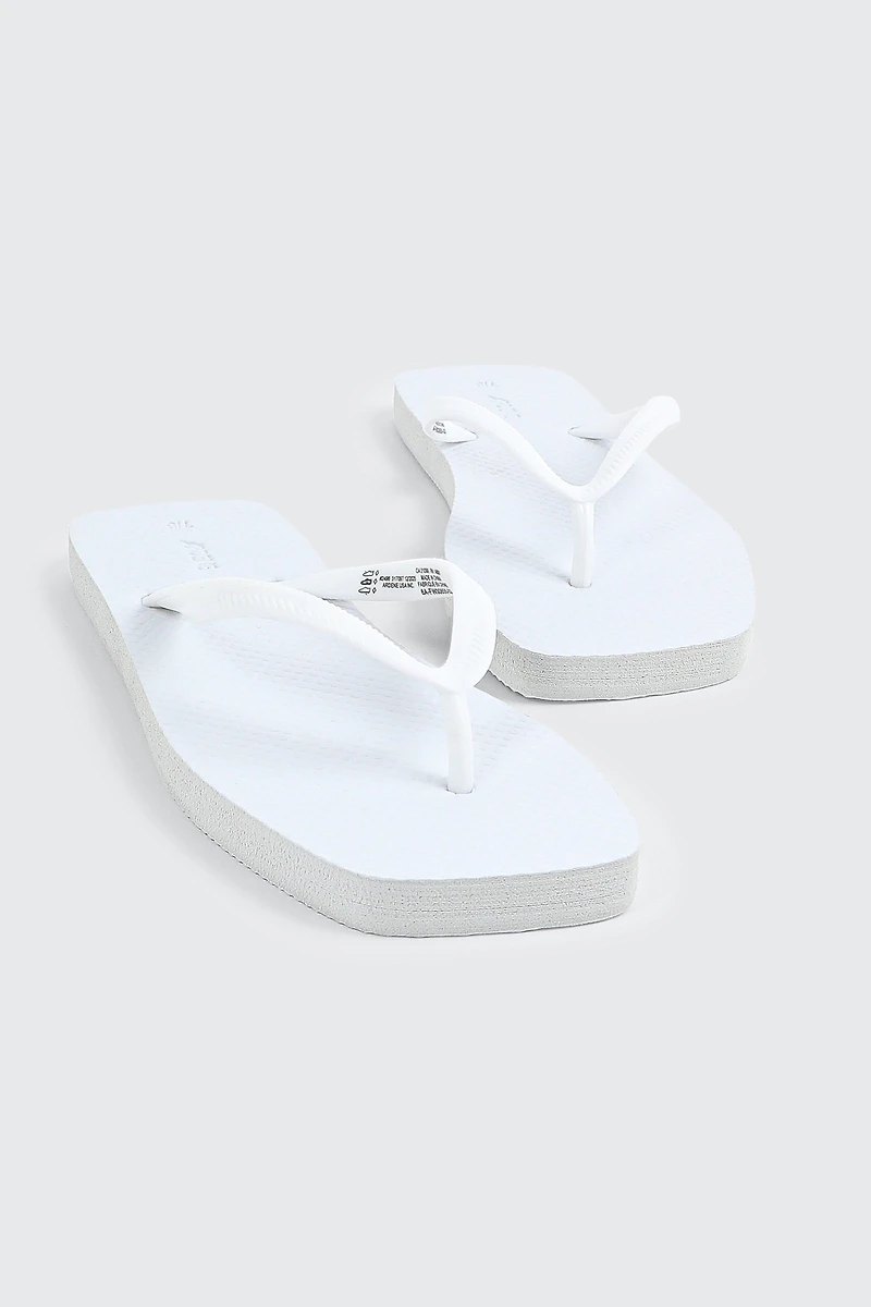 Minimal Square Toe Flip Flops
