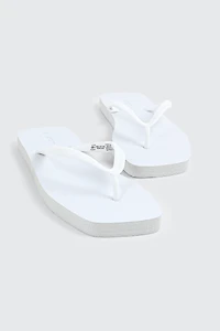 Minimal Square Toe Flip Flops