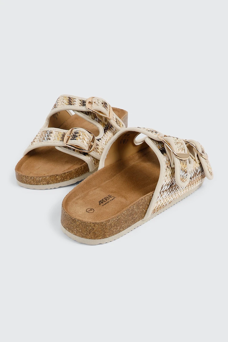 Raffia Flat Sandals