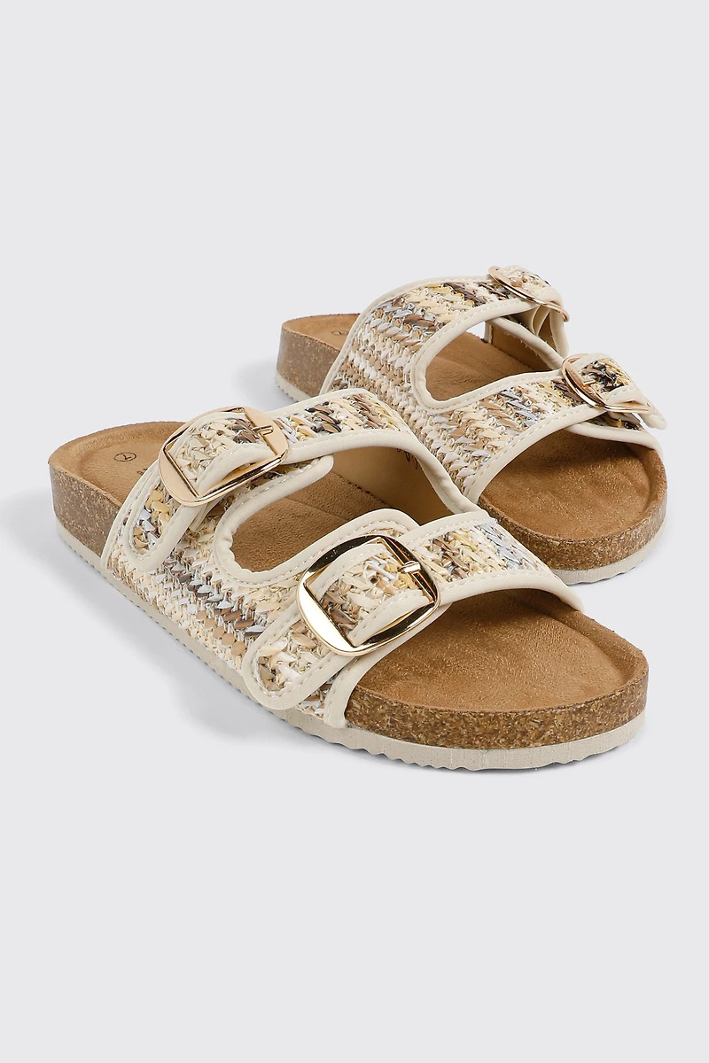 Raffia Flat Sandals