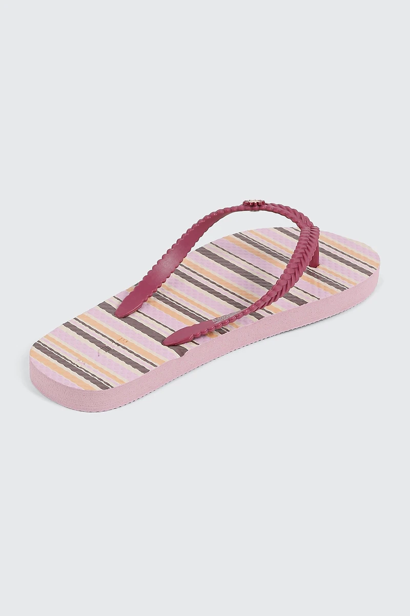 Printed Braided Flip Flops