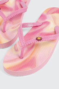 Printed Braided Flip Flops