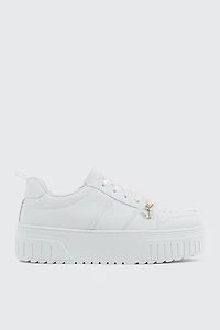 Thick Sole Court Sneakers with Charm