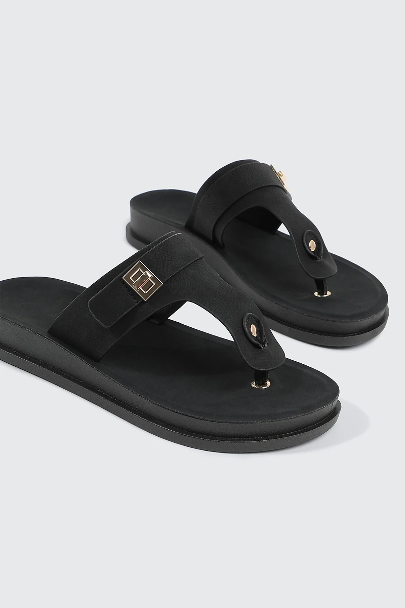 Round Toe T Strap Sandals
