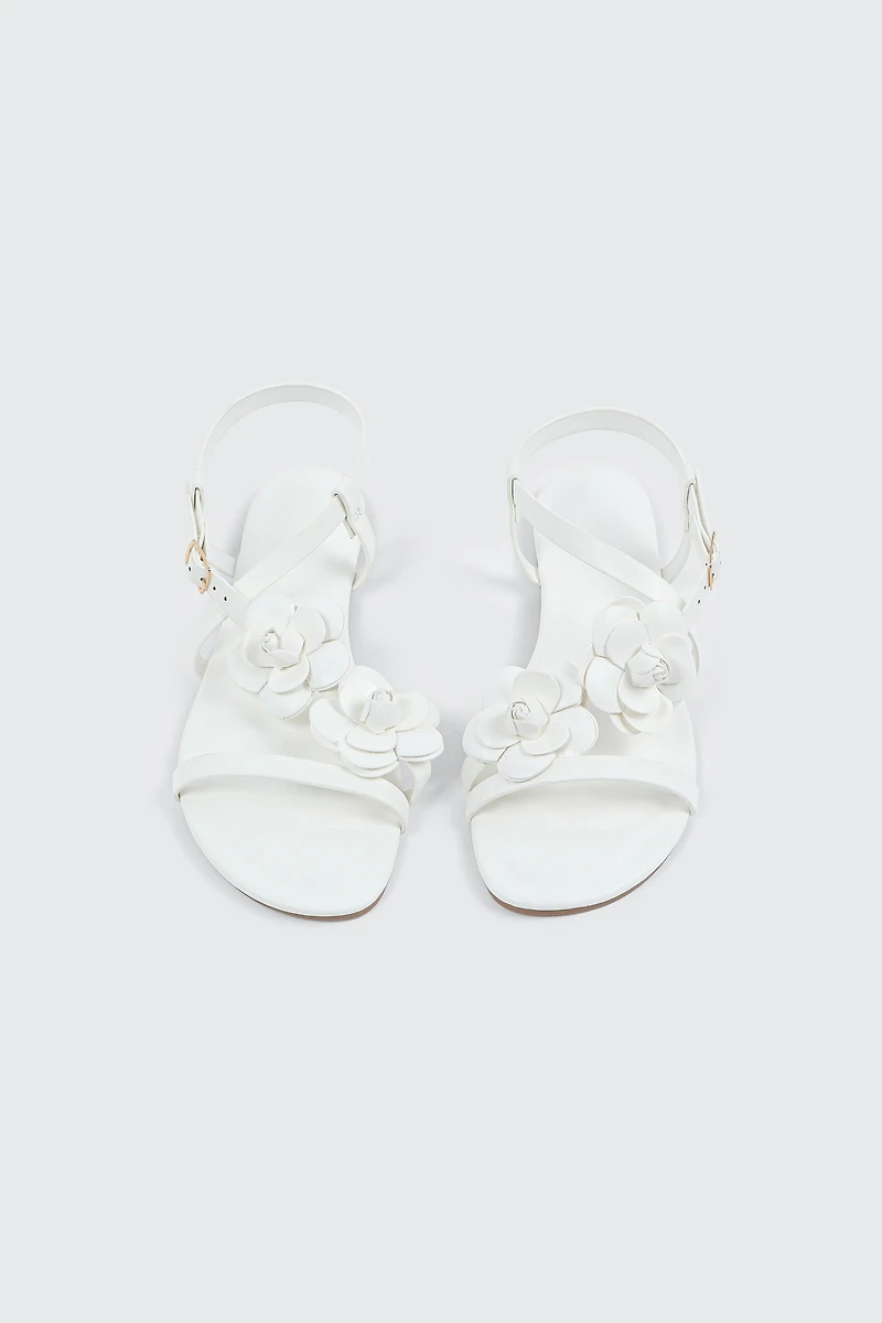 3D Floral Flat Sandals