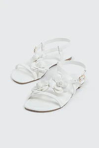 3D Floral Flat Sandals