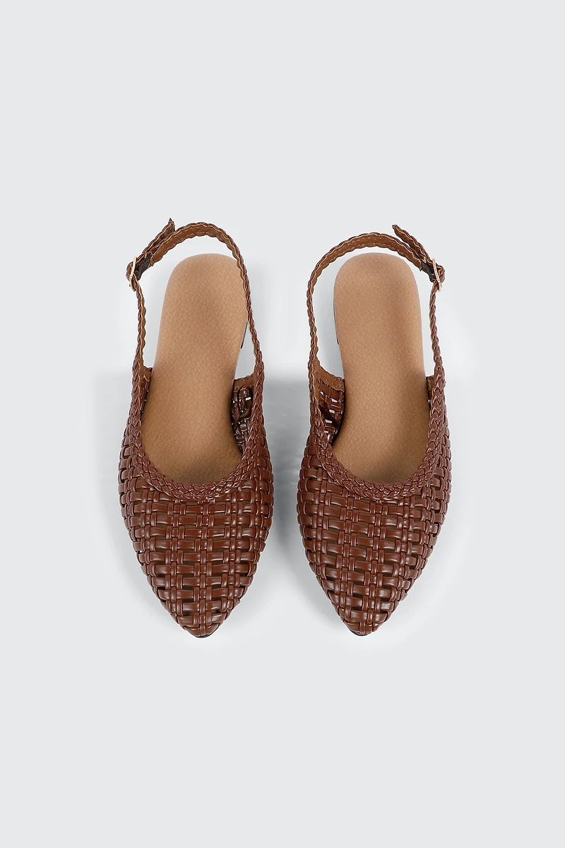 Pointed Toe Slingback Flats