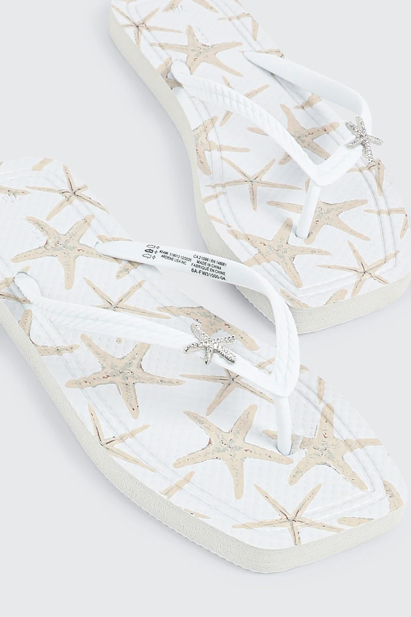 Starfish Charm Flip Flops