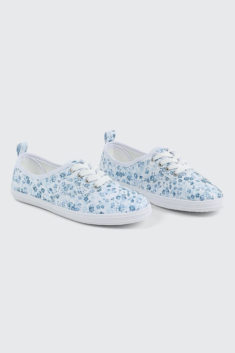 Floral Lace up Sneakers