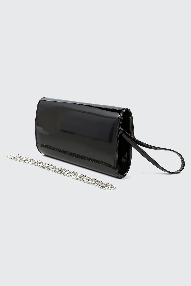 Patent Faux Leather Clutch