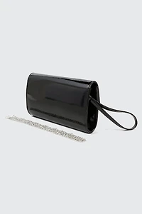 Patent Faux Leather Clutch