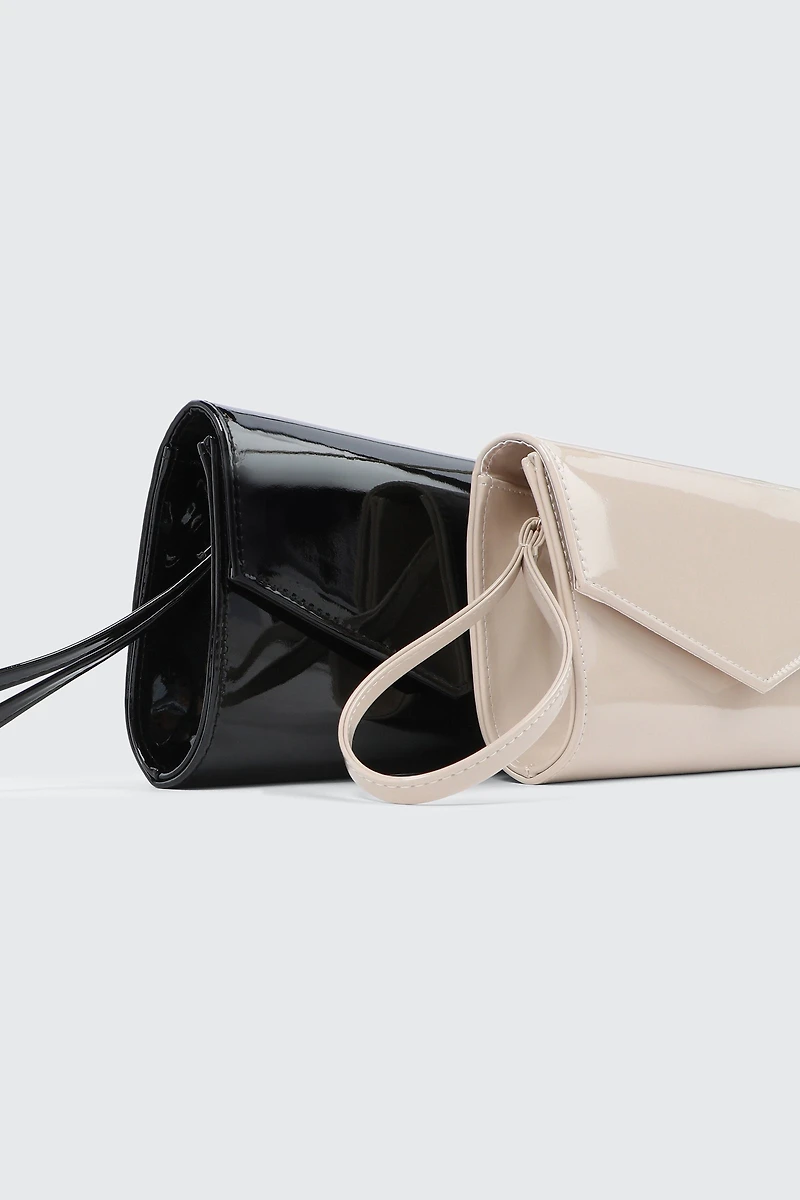 Patent Faux Leather Clutch