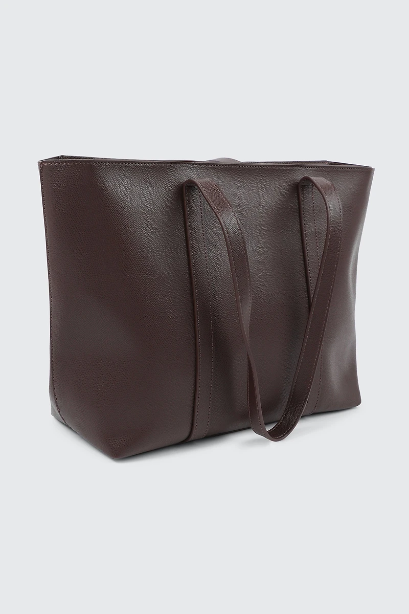 Faux Leather Tote Bag