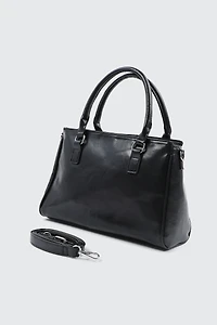 Crinkle Faux Leather Tote Bag