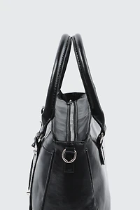Crinkle Faux Leather Tote Bag