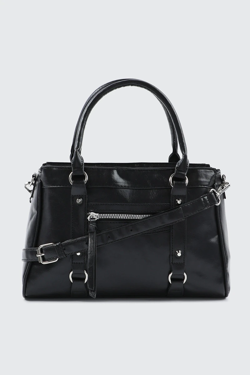 Sac fourre-tout en faux cuir froissé