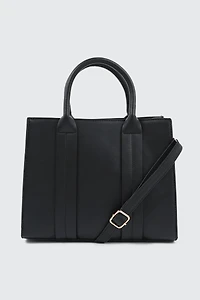 Faux leather Structured Handbag