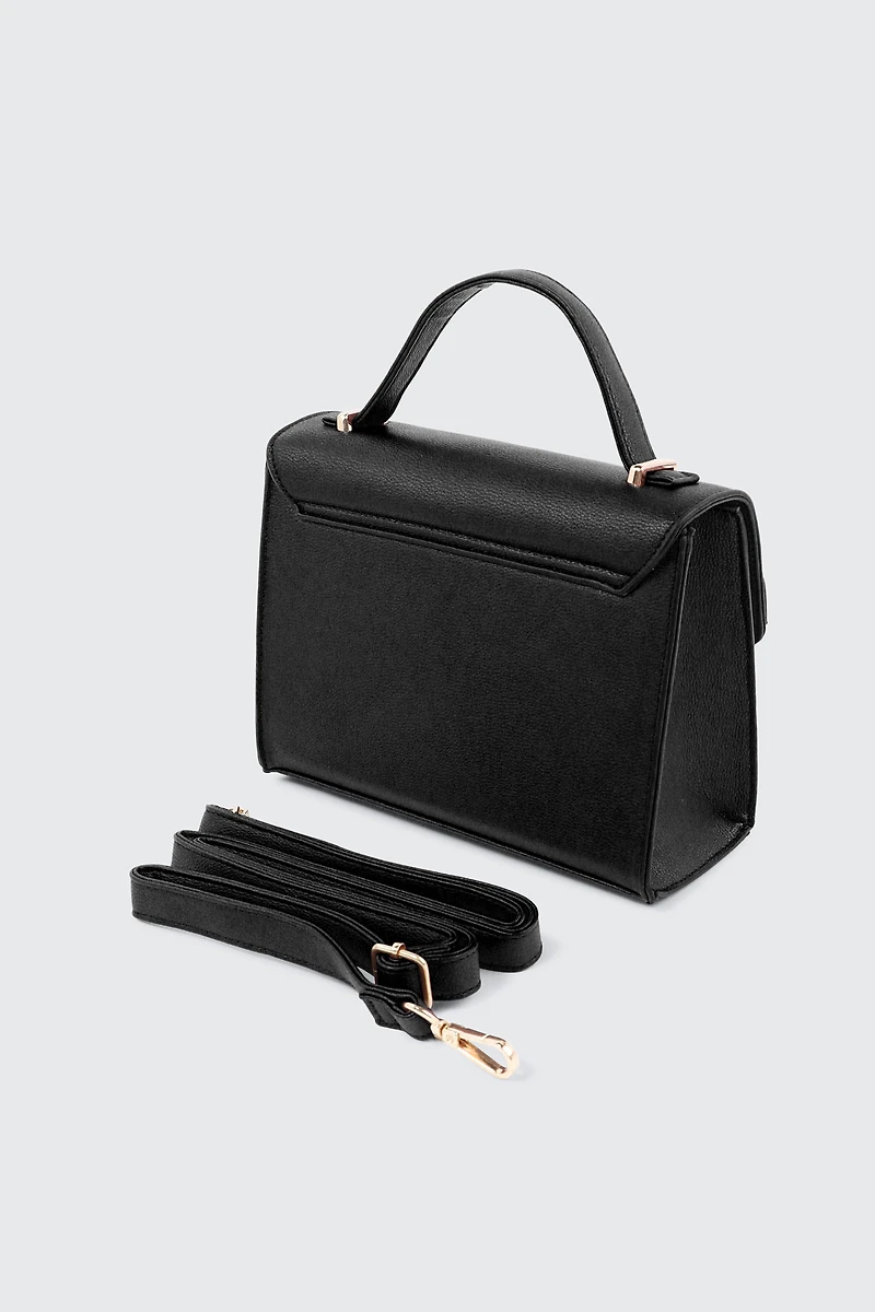 Sac à main carré en faux cuir