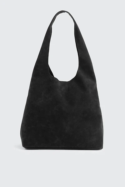 Faux Suede Shoulder Bag
