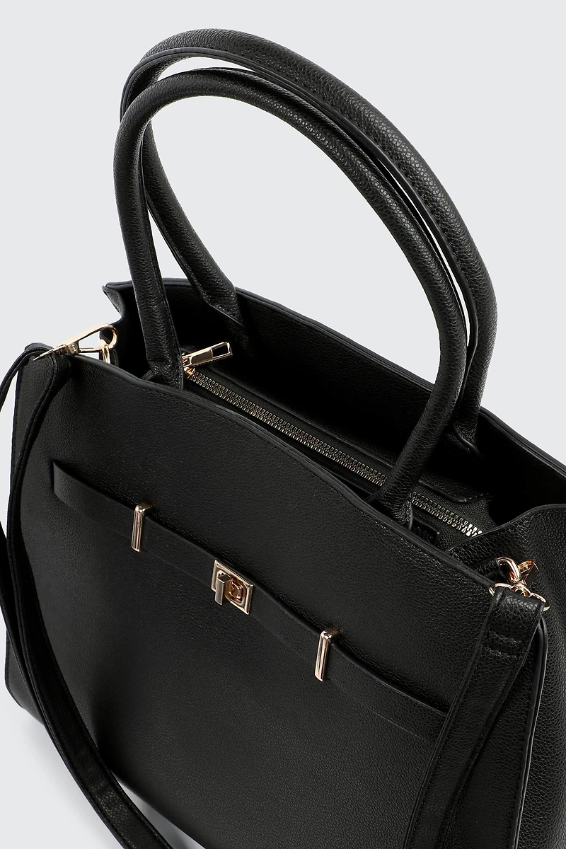 Large Faux Leather Tote Bag