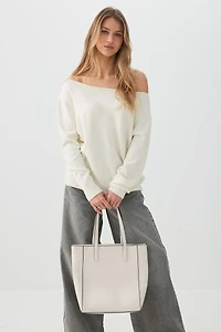 Minimalist Faux Leather Tote Bag
