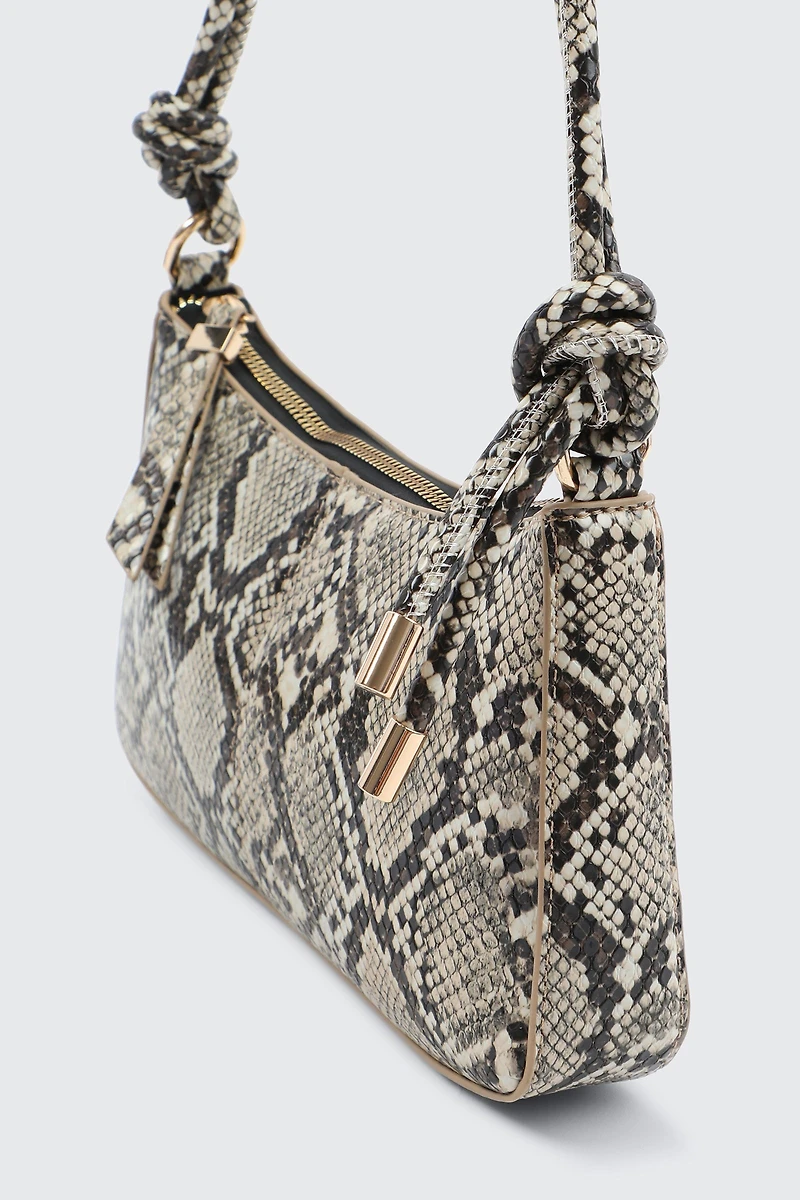 Knotted Handle Shoulder Bag with Crossbody Strap