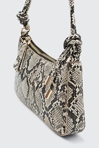 Knotted Handle Shoulder Bag with Crossbody Strap