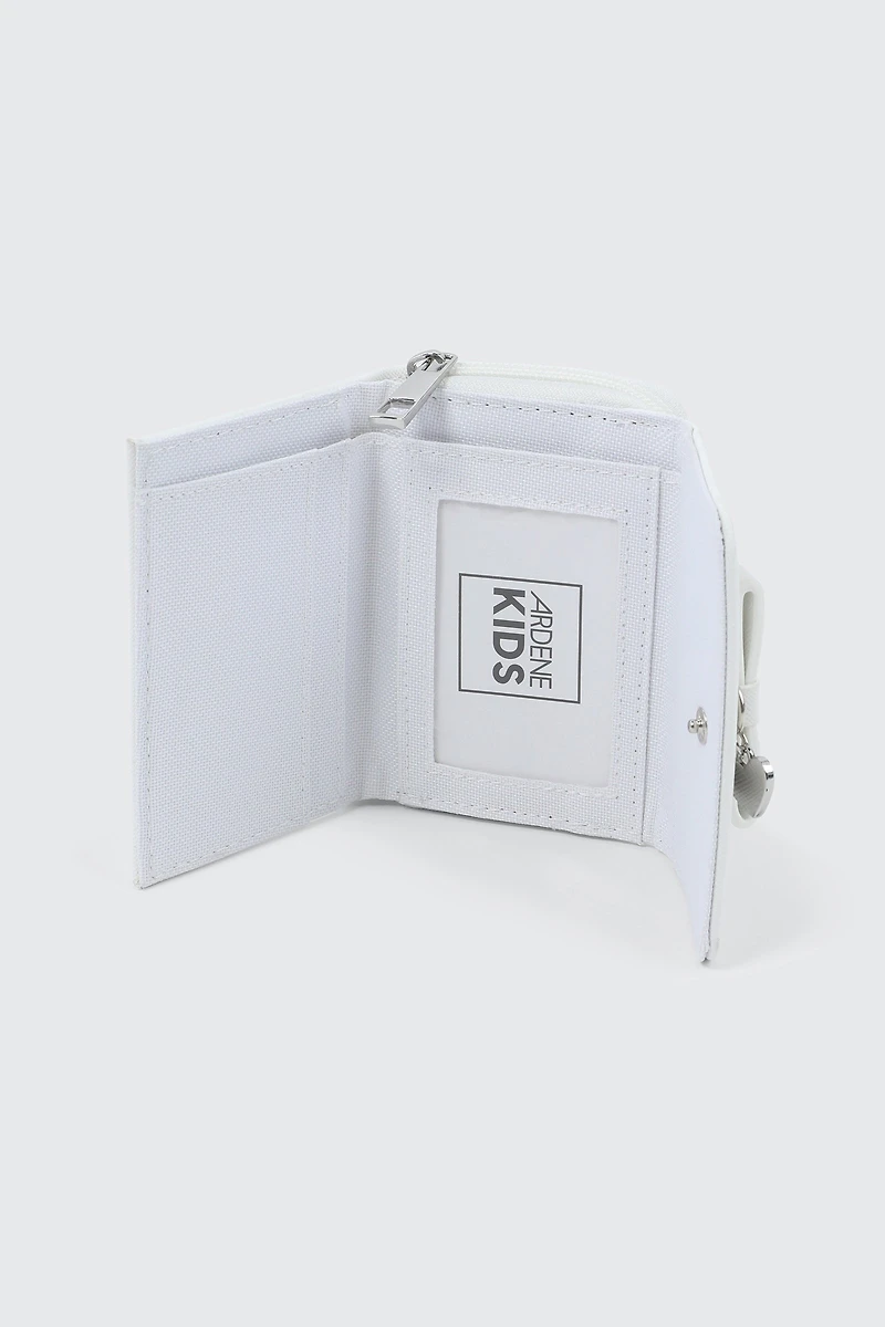 Folded Wallet with Heart Charm Detail