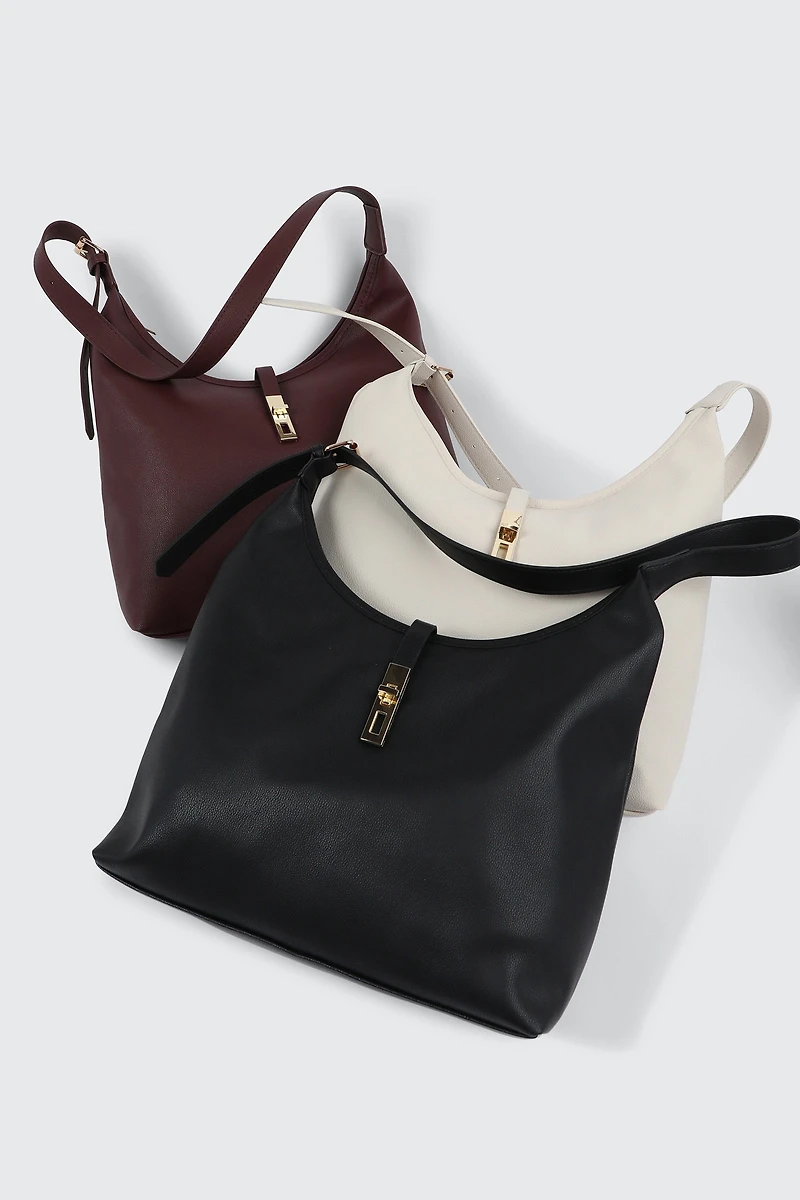 Large Faux Leather Tote Bag