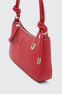 Knotted Handle Shoulder Bag with Crossbody Strap