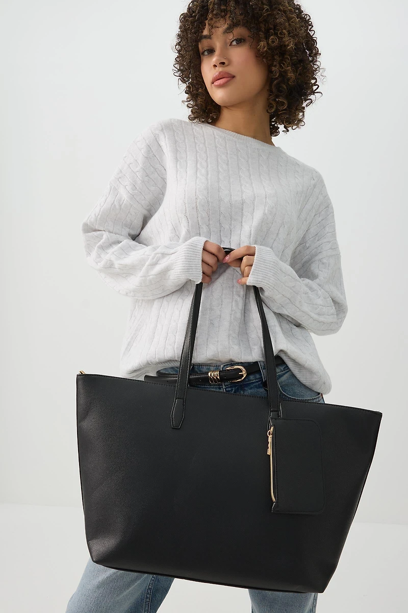 Large Tote Bag with Coin Purse