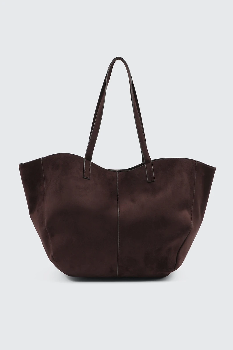 Large Faux Suede Tote Bag
