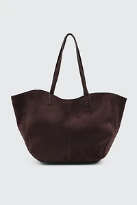 Large Faux Suede Tote Bag