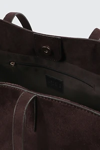 Large Faux Suede Tote Bag