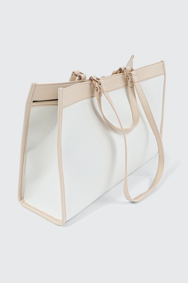 Large Faux Leather Tote Bag