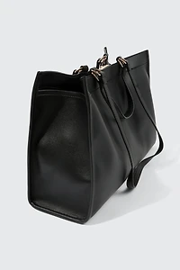 Large Faux Leather Tote Bag